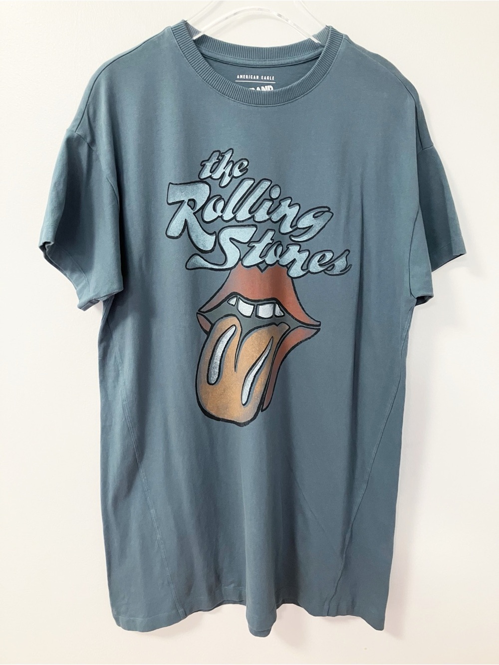 American Eagle | Blue The Rolling Stones Band Dress M Graphic Grunge Oversized